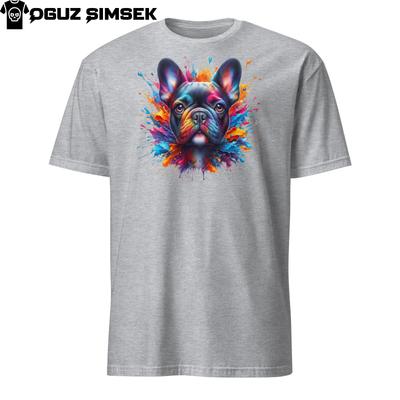 Colorful French Bulldog Unisex T-Shirt Mens Womens Tees Top | Unique Design with Paint Splashes