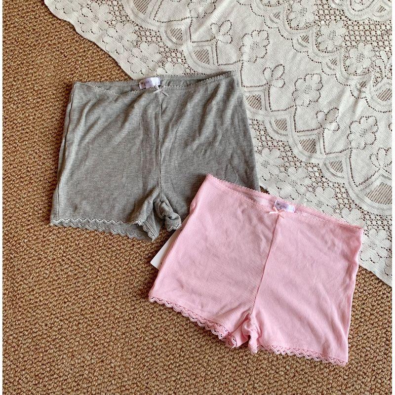 

Export Single Bows Lace Edge BM Wind Home Pants Shorts Water Blue L