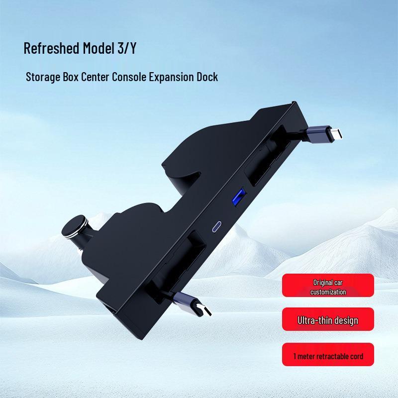 Tesla 2024 Model 3 Charging Dock - Central Control USB Expansion