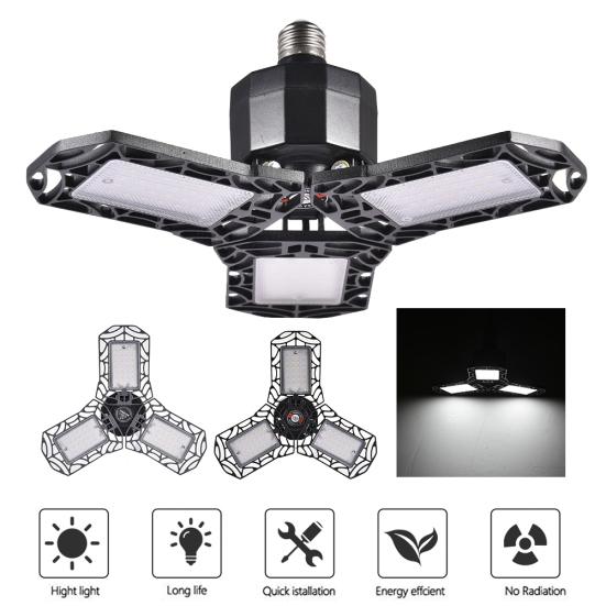 

60W E27/E26 Складная 72LED Деформируемая складская лампа для мастерской и гаража