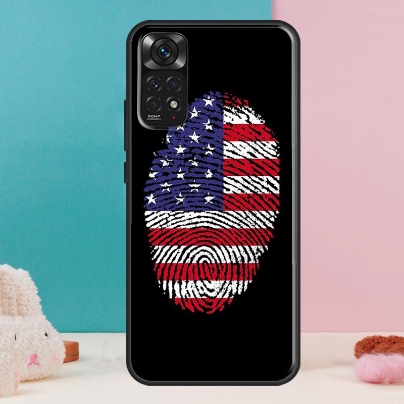 Nationale Flagge Fingerabdruck Hülle Für Xiaomi Redmi Note 13 Pro 14 12 11 9 10 9S 10S 11S 12S Redmi 14C 13C 10C 12C Abdeckung