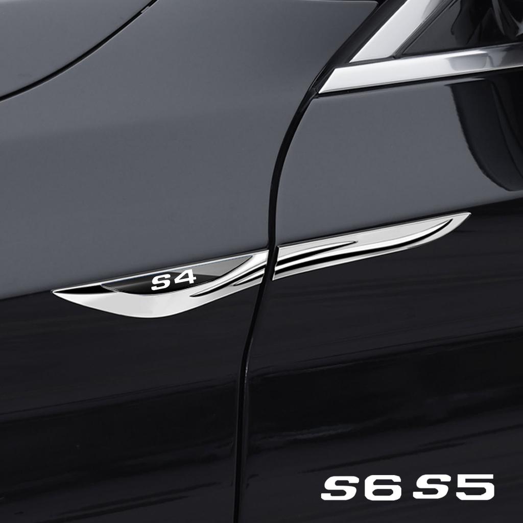 Car Door Fender Side Blade Badge Car Body Anti Scratch Metal Sticker for Audi S4 S5 S6