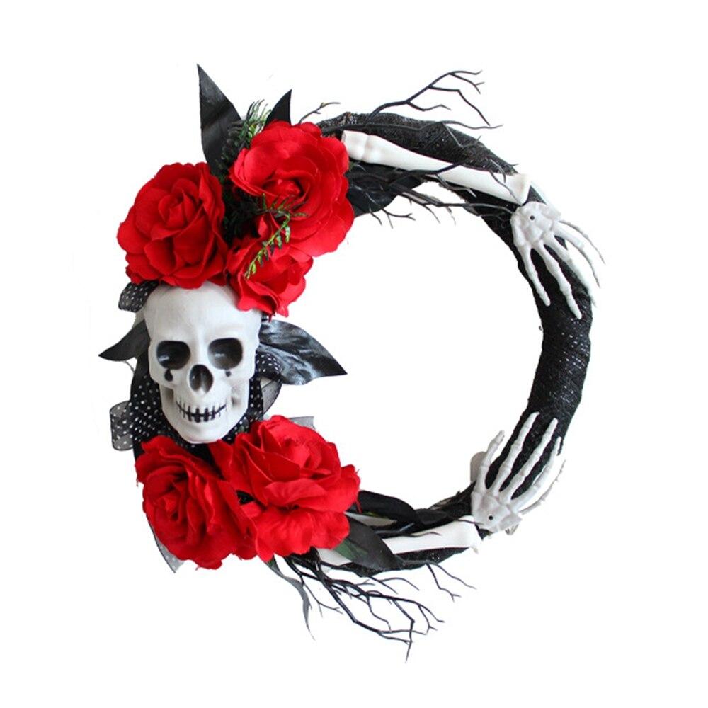 Halloween lebka červená růže girlanda