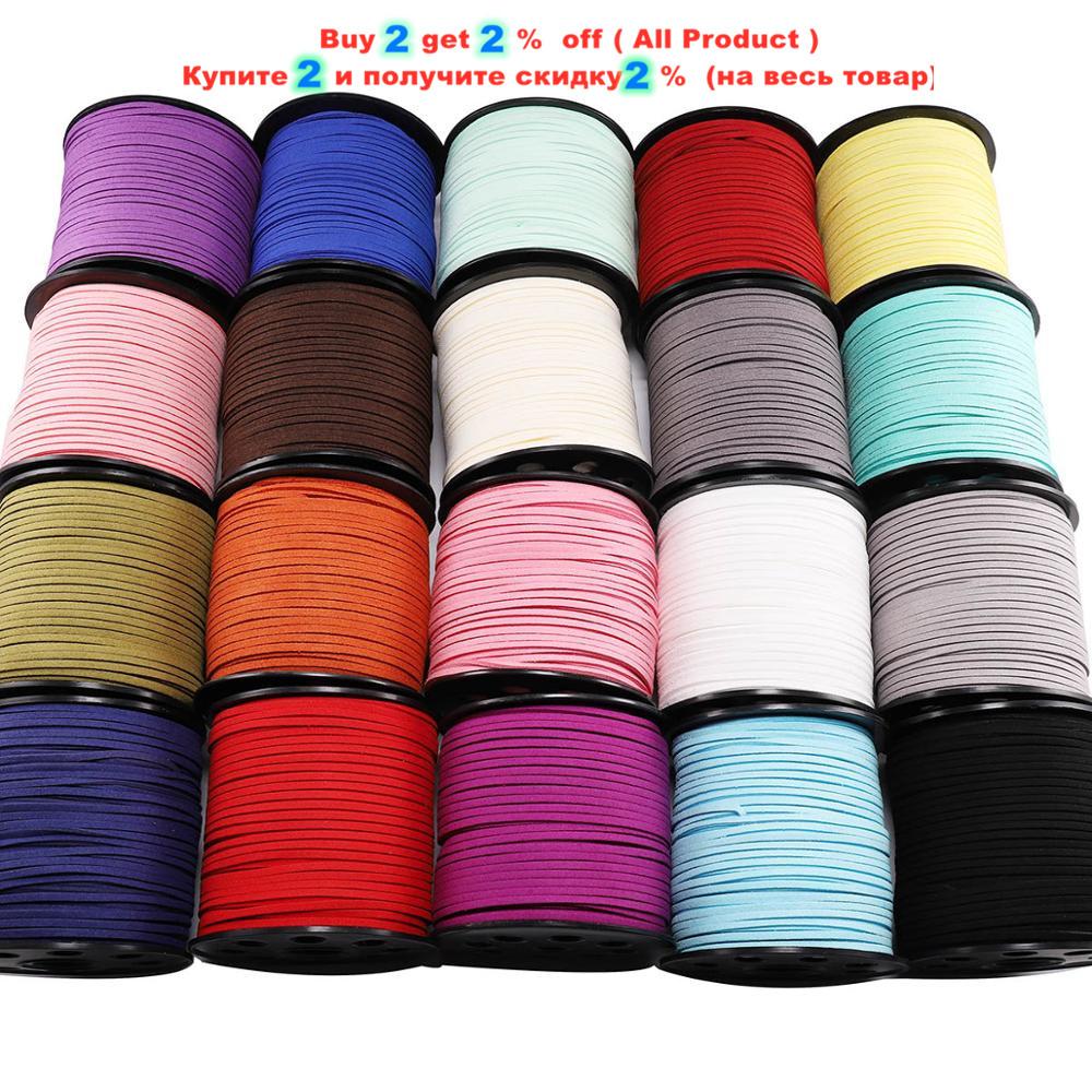 5/10/20m 2.5*1.2mm 1Rope Flat Faux Suede Braided Cord Velvet Leather Handmade String For DIY Jewelry Making Needlework Supplies