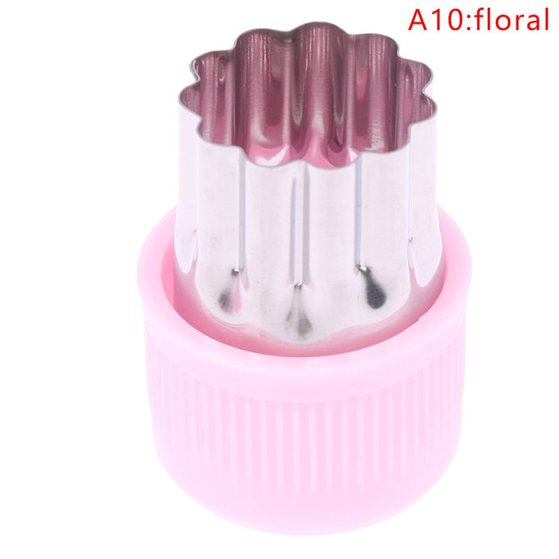 1Pc Various Shapes Vegetables Cutter Plastic Handle Portable Cook Tools Pink Stainless Steel Fruit Cutting Die Kitchen Gadgets
