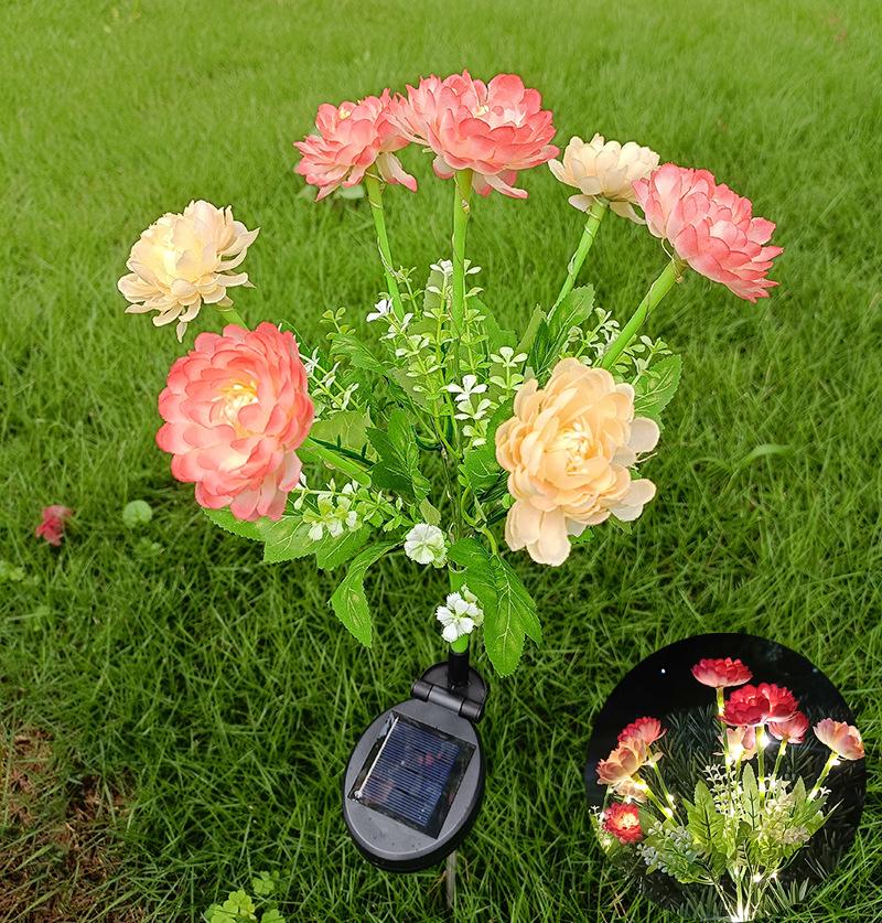 Solarne Lampki LED Lotos Śnieżny Lampa Trawnikowa IP65 Wodoodporna Zewnętrzna Do Dekoracji Podwórka Patio Ogrodu Kwiatowa Lampa Świąteczna