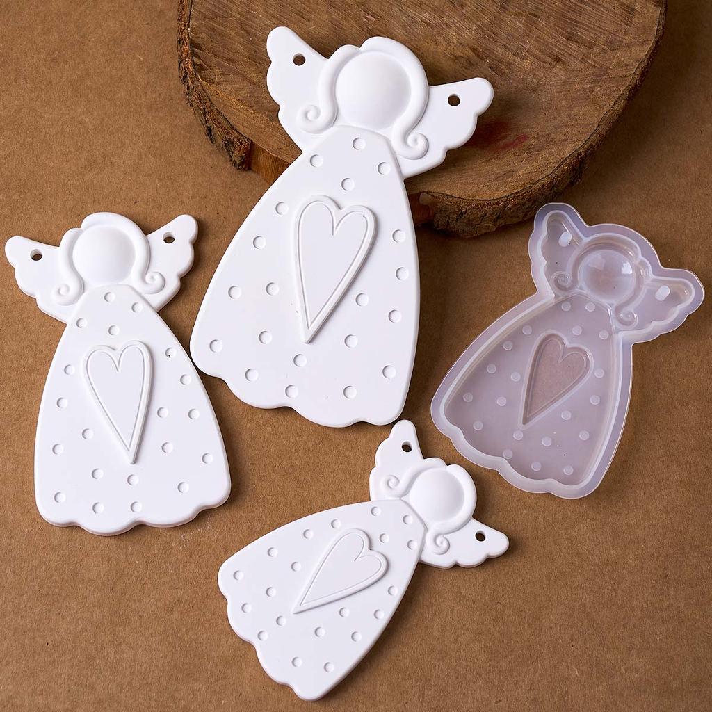 Faceless Angel Silicone Molds DIY Christmas Tree Hanging Ornament Gypsum Molds Concrete Resin Craft Gifts Making Home Xmas Decor