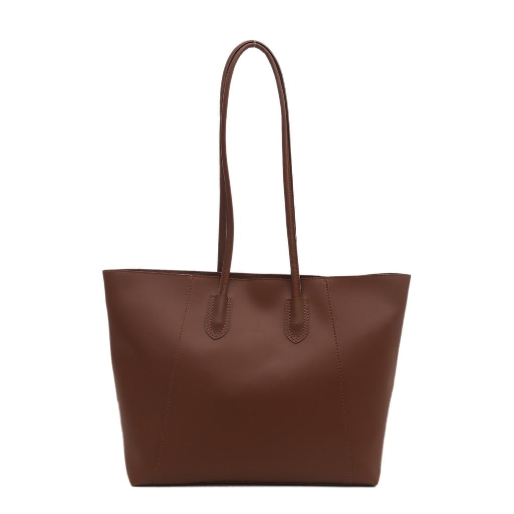 Stylish And Trendy Large Pu Tote Bag For Women In Black Coffee Yellow Brown And Red Colors