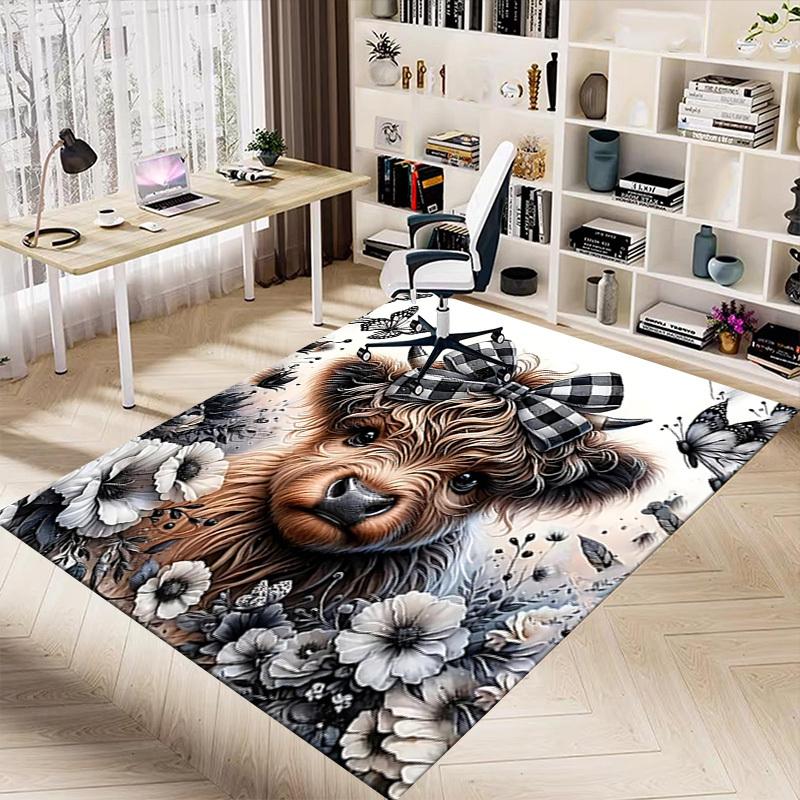 1PC cow butterfly Extra Large Non Slip Floor carpet, Office, family, bedroom Large Area Rug Indoor Rugs, Vibrant Colors