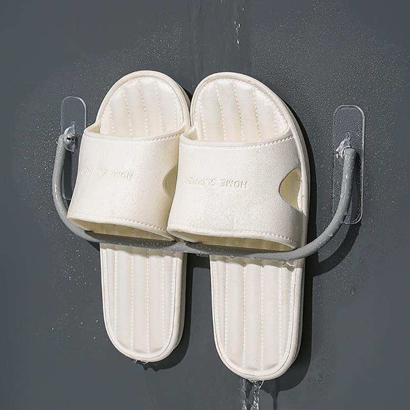 Plastikowe Stojaki do Przechowywania Butów Bez Wiercenia Montowane na Ścianie Stojak do Ociekania Kapci Półka Organizer na Trampki Akcesoria do Sypialni Łazienki
