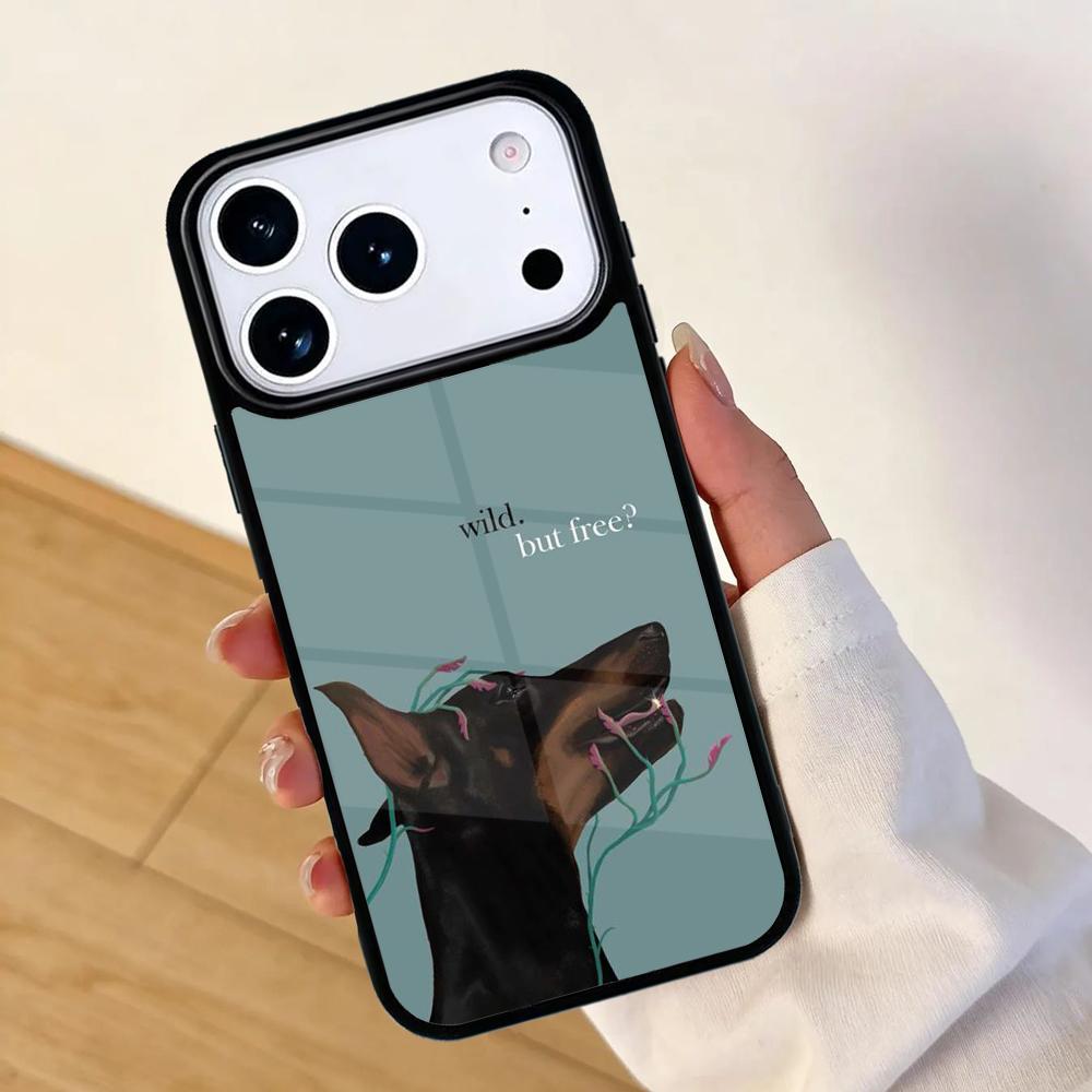 Animal Doberman Dog Mobile Phone Case for IPhone 17 AIR 16pro Max 15 14 13 12 11 Bumper Cover