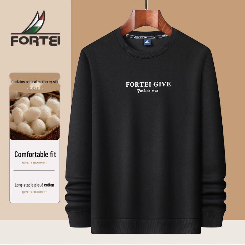 

FORTEI Men s Silk & Cotton Blend Crew Neck Sweatshirt 2XL (185/100A)