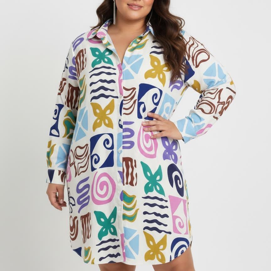 

2026 Women s Retro Chic Long-Sleeved Shirt Dress - Hong Kong Style Fashion L