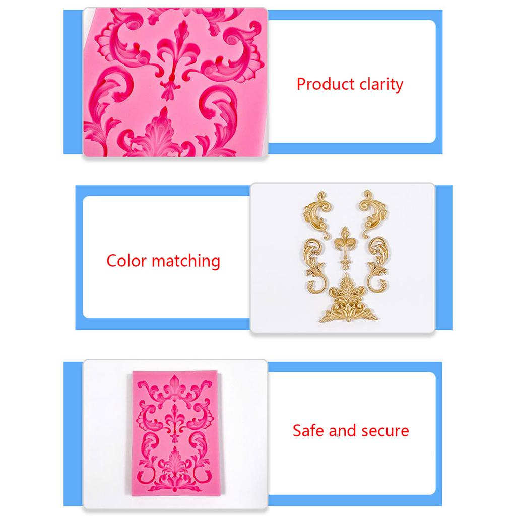 Relief Shape Fondant Molds Silicone Material Baking Accessories for Cake Border