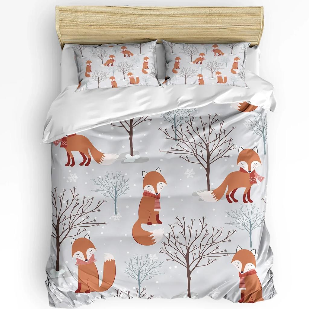 Outer Space Cartoon Cute Spaceship Rocket Duvet Cover With Pillow Case 3Pcs Bedding Set Quilt Cover Double Bed Home Textile