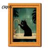 Retro Aesthetic Home Decor Accents Funny Wooden Fridge Magnets Frame, Cute Cat in Bathroom Magnetic Easy Swap Frames for Pictures Refrigerator Locker