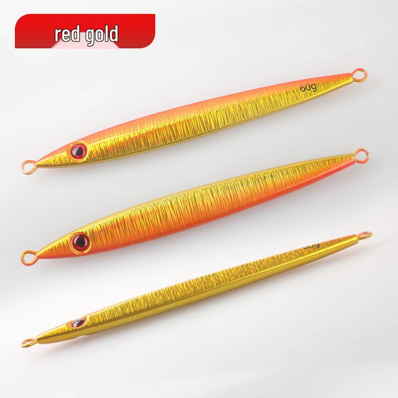 

Long Cast Metal Jigging Lure - Fast Sinking for Sea Fishing Mackerel and Bomble Fish 60g (bare plate)