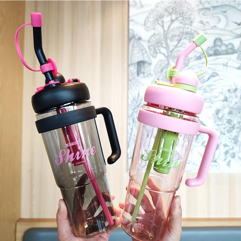 Portable Ladies Water Cup With Straw And Handle For Home Outdoor Travel