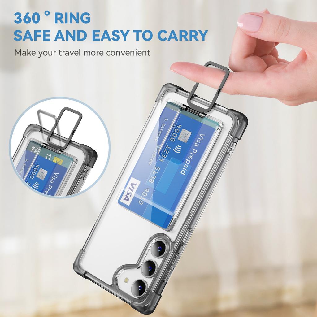 For Samsung Galaxy S23+ Case Reinforced Corners TPU + Acrylic Phone Cover with Kickstand Card Holder