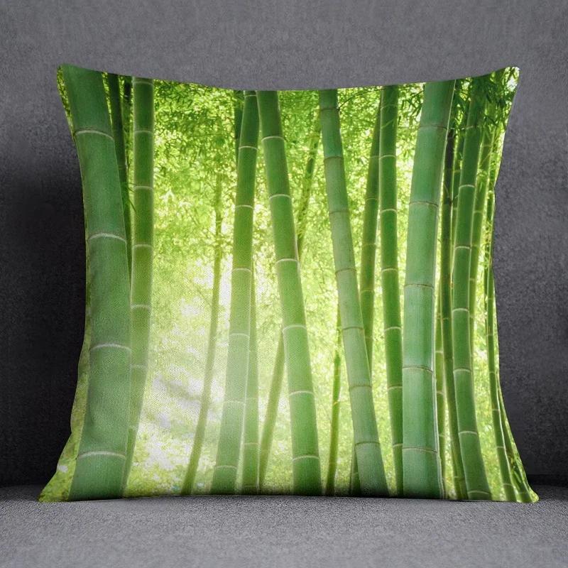 Bamboo Forest Pattern Series Pillow Gift Home Office Decoration Bedroom Sofa Car Cushion Cover Case