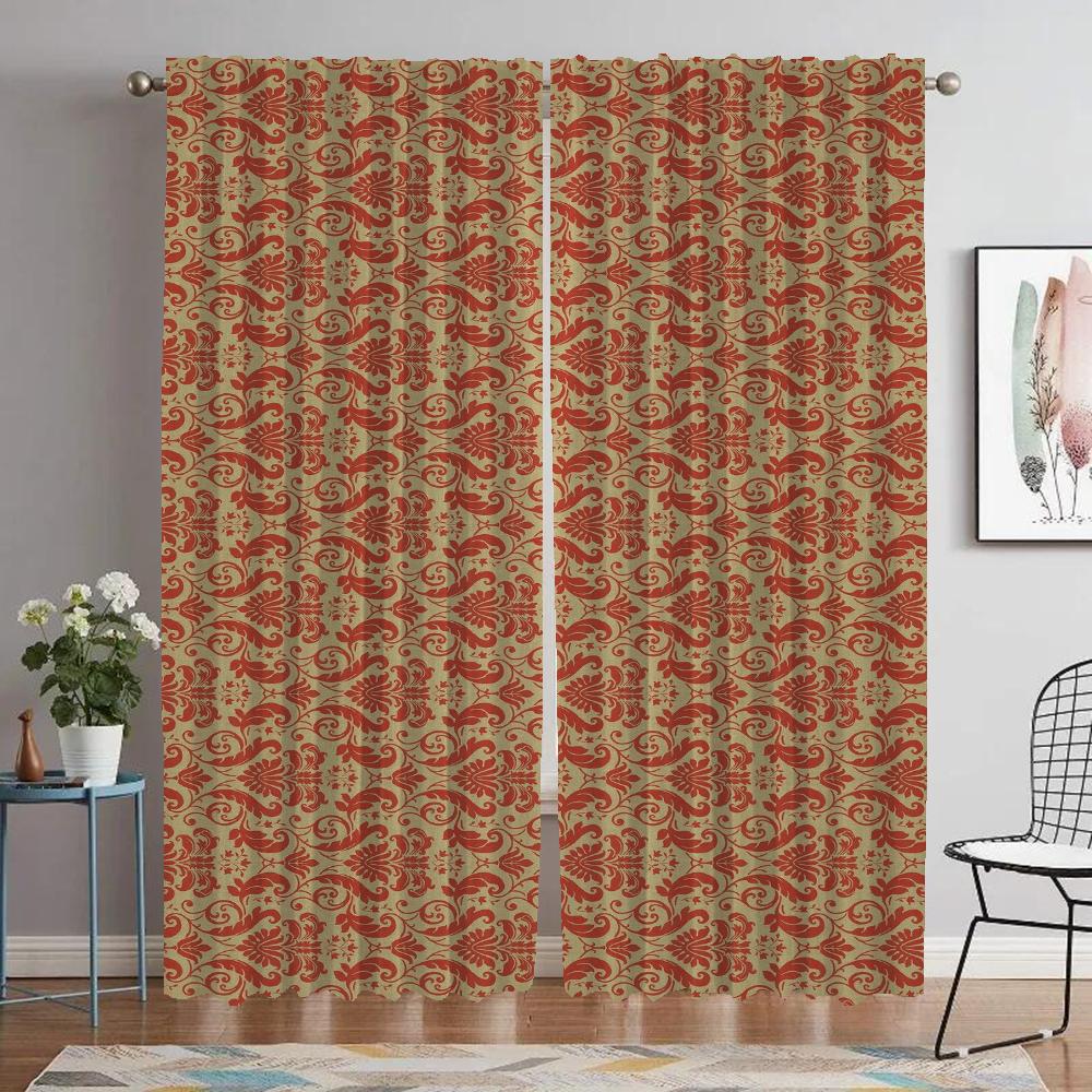 

Тюль для спальни, элегантные шторы в стиле бохо, 2 шт., затемняющие шторы, перегородка, украшение на Хэллоуин, гостиная, кухня W50xH70cmx2pcs-CL