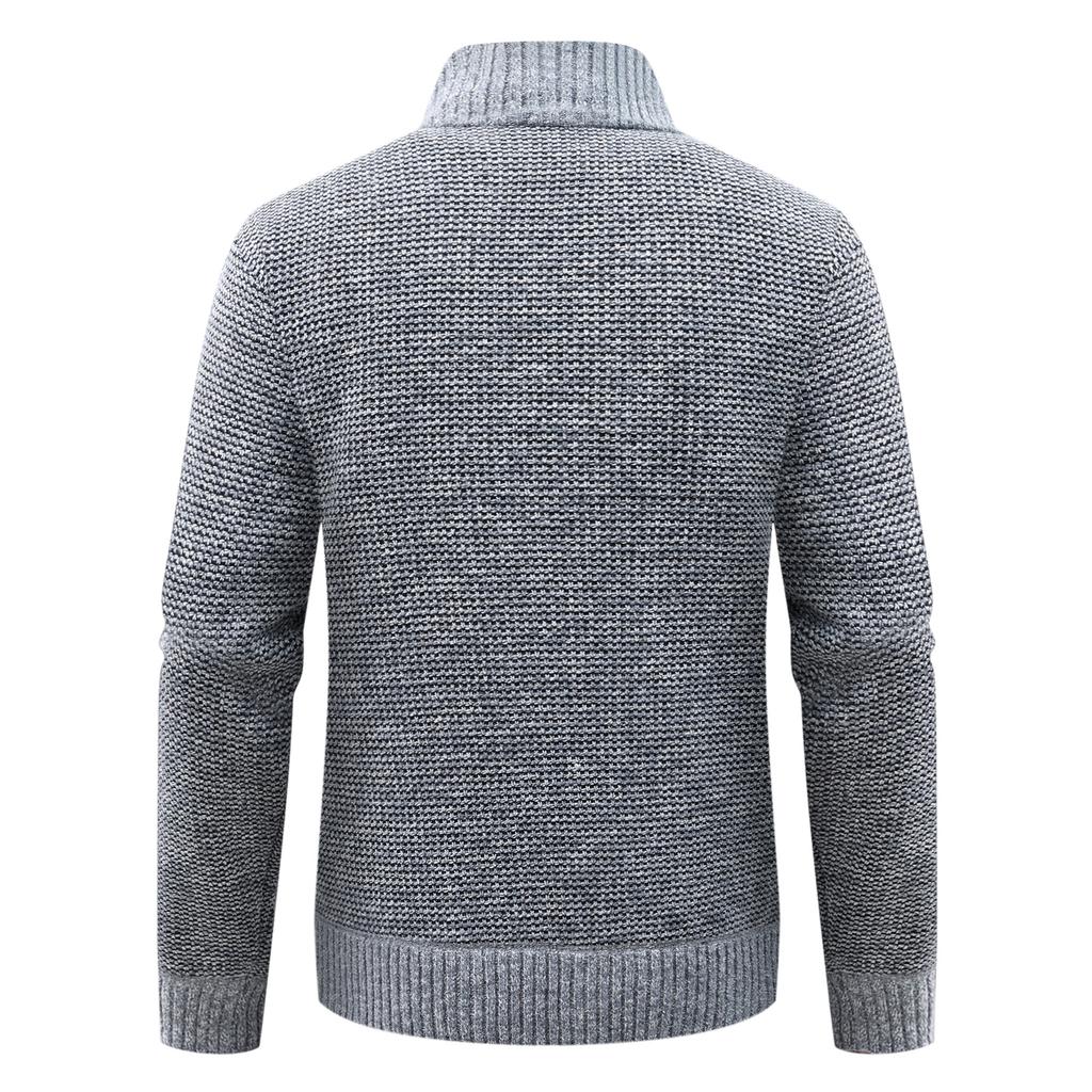 Men's Knitwear Is Worn Over A Fleece Thickened Cardigan Sweater Jacket