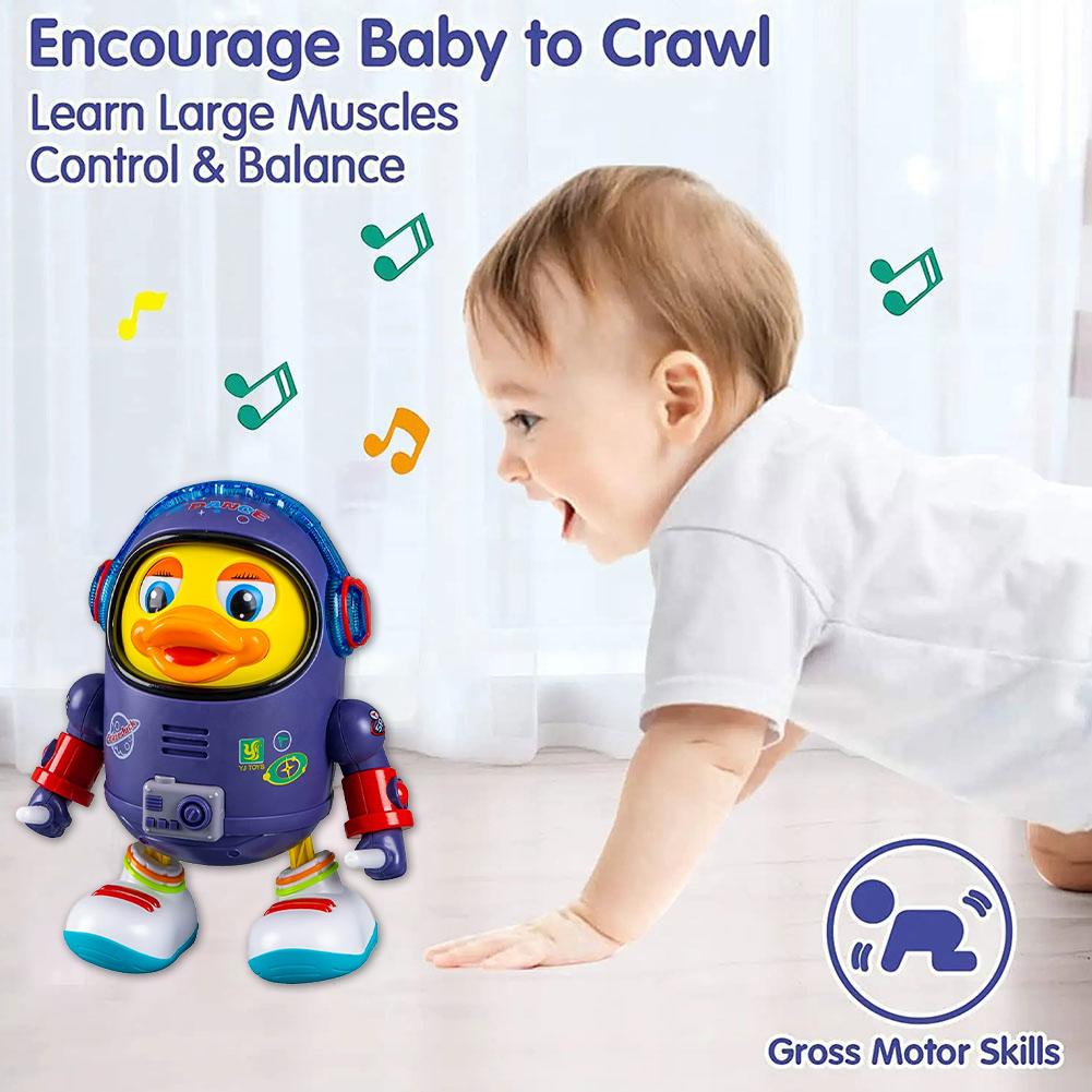 Electric Space Duck Electric Toys With Lights And Sounds Moving Walking Dancing Toys For Toddlers Children'S Interactive Toys