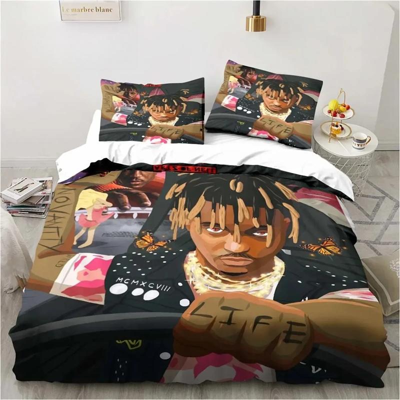Rap Singer Juice Wrld 3D Print Bedding Set Single Twin Full Queen King Size Bed Set Adult Kid Bedroom Bedding Gift