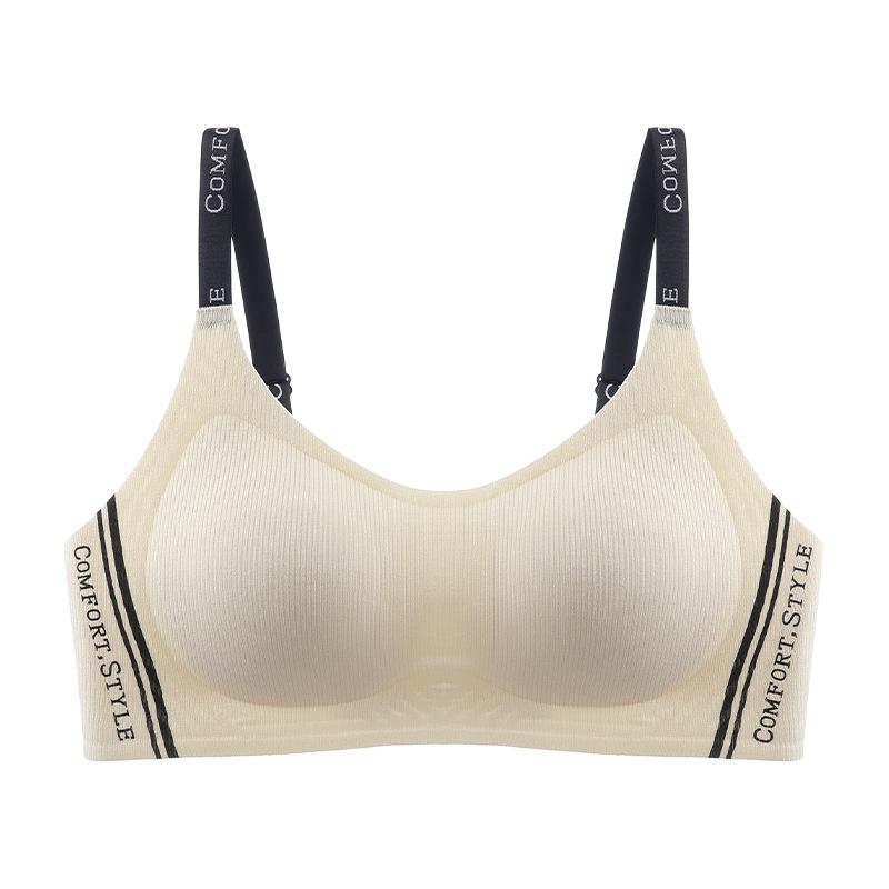 

Letter shoulder strap soft support comfortable nude feeling seamless gathering upper support side close bra cover [ABC pass cup] s(32/70abc, recommended 40-47.5kg ) шампанского