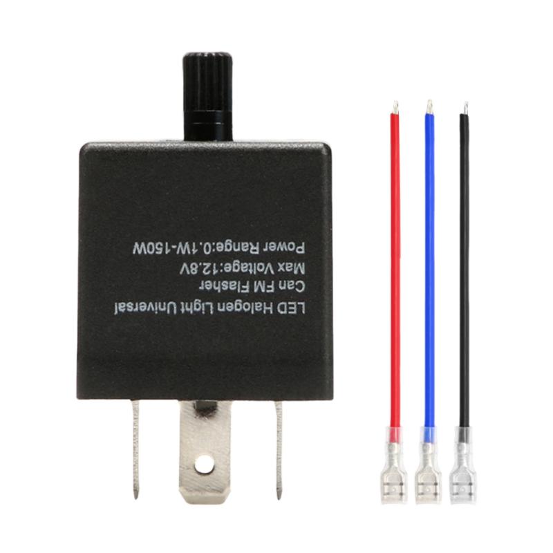 

Реле мигалки приведенное 3 Пин электронное регулируемое с соединительным проводом 12В 10А для сигнала поворота автомобиля и