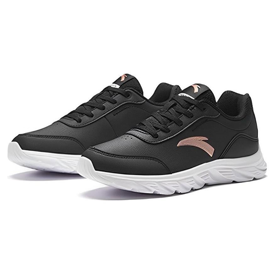 New Anta Running Collection Wear Resistant And Waterproof Low Top Running Shoes Women's Black White 922355571-6