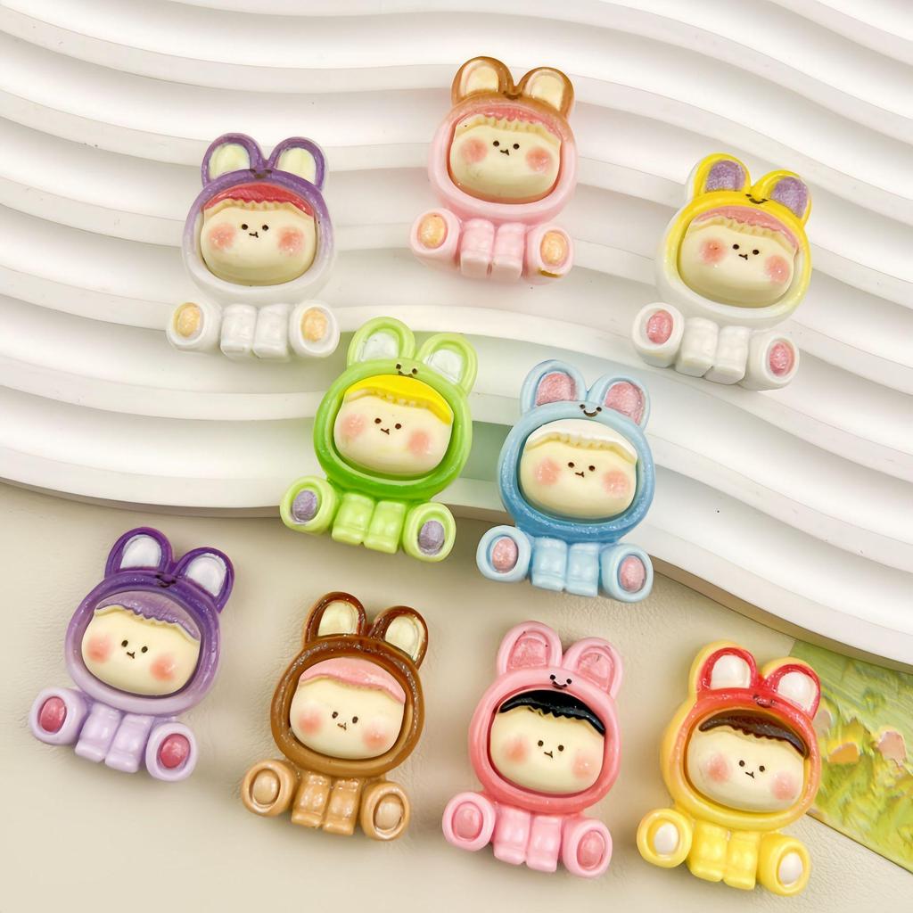 Cartoon Multicolor Glitter Animal Resin Accessories for DIY Jewelry, Keychains, Magnets, Hair Clips, and Ties