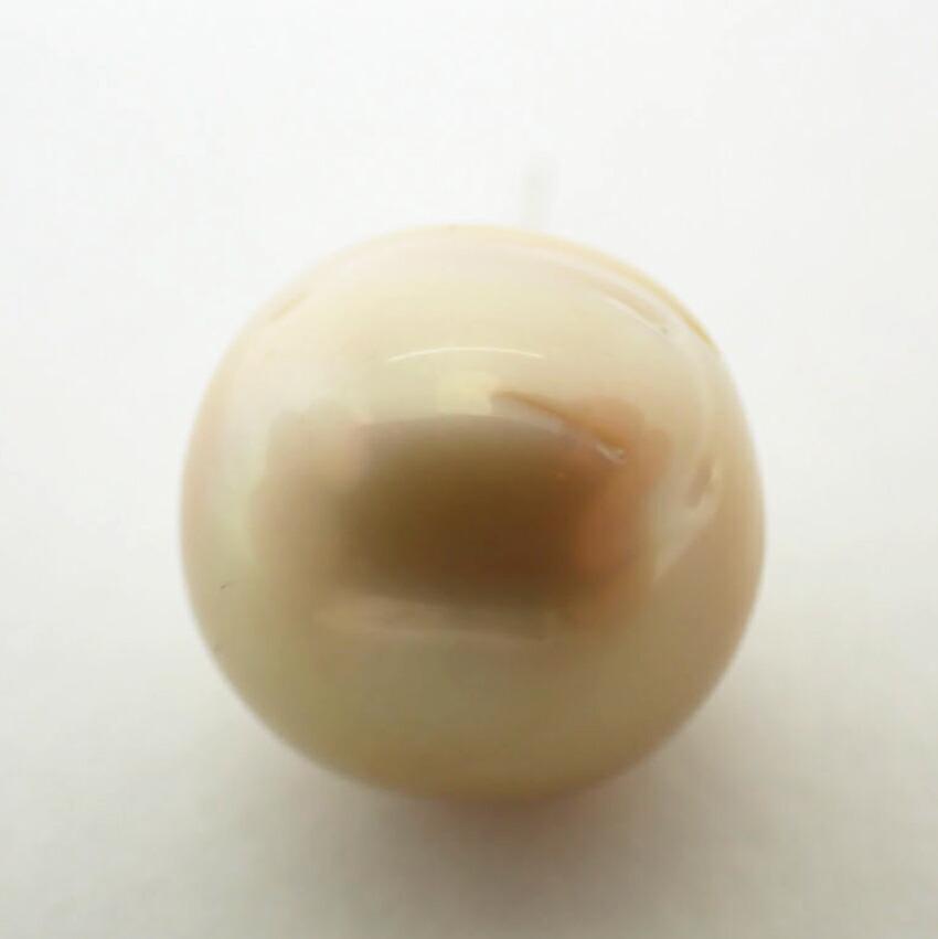 [Nuevo] Pt900 Perla blanca de los mares del Sur (tipo crema) pendientes/g440-32