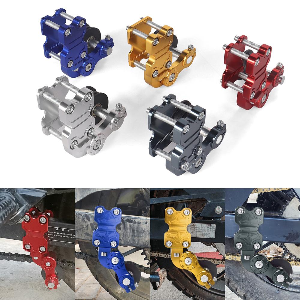 Motorcycle Adjuster Wheel Chain Tensioner CNC Aluminum Modification Spoke Chain Transmission Parts for Beach Bike Chopper ATV