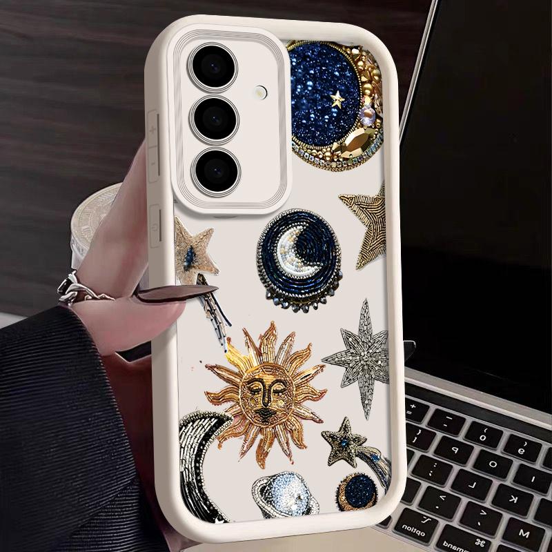 Phone Case For Samsung Galaxy A36 A56 A55 A54 A53 5G Note 20 S22 S25 S24 S23 S21 Ultra Plus FE Unique Celestial Silicone Funda