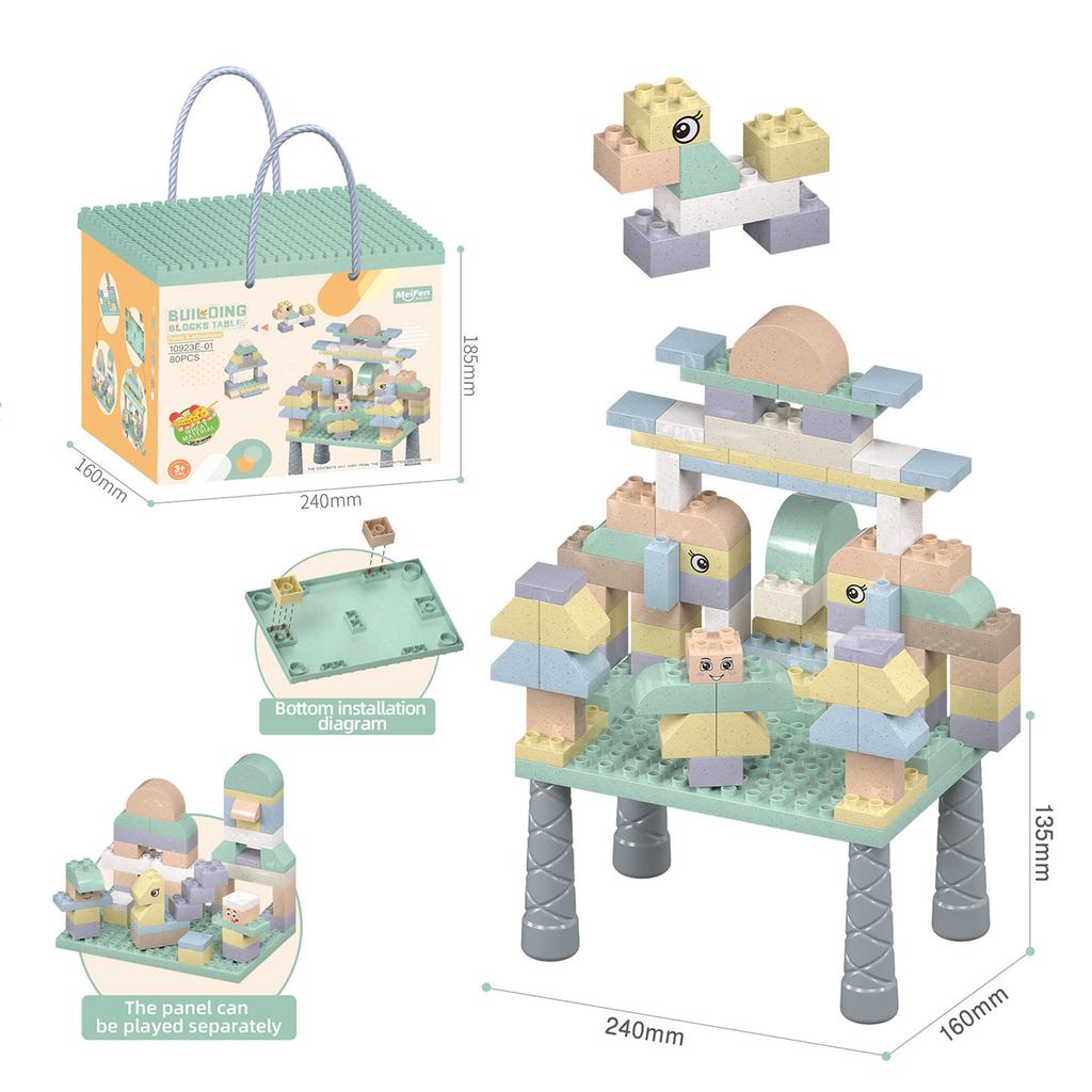 Children'S Assembled Large Particle Building Block Table Compatible Educational Toys 3