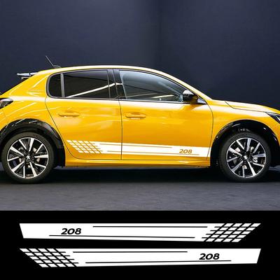 2 szt. Paski Naklejki na Listwy Błotników Samochodowych Dla Peugeot 208 gt Tuningowe Akcesoria Samochodowe Grafika Linii Naklejki Winylowe PVC