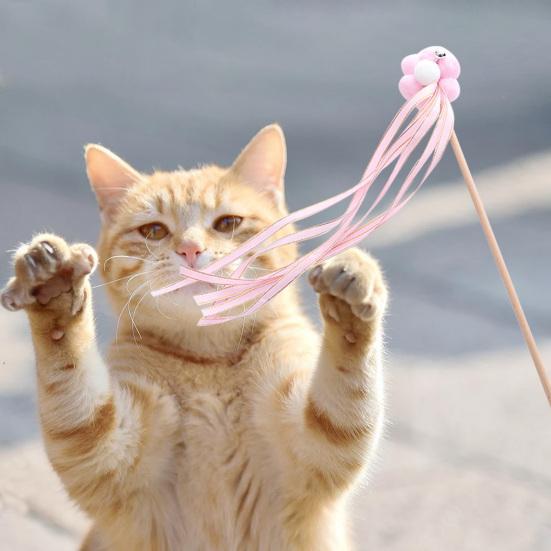 Cat Stick Toy Flower Decor Relieve Boredom Interactive Play Toy Pet Teaser