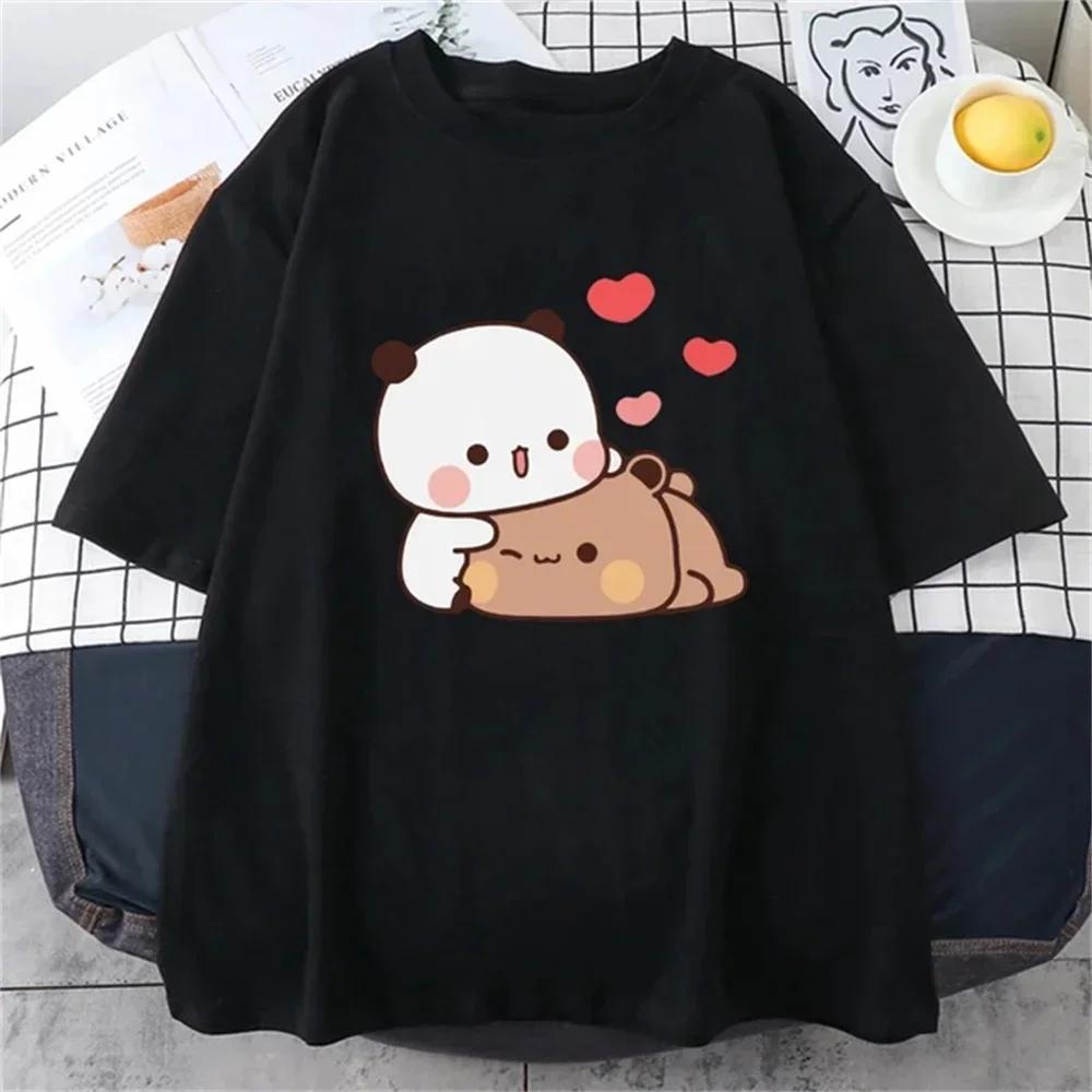 Cute Bear LOVE T Shirt Women Bubu Dudu Couple Tops Tee Summer Short Sleeve Tshirts Female Korean Casual Girl Tshirt Camisetas