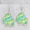 Cute Mushroom Frog Earrings Drop Earrings Acrylic Cartoon Balloon Print Dangle Earrings Ear Dangles Ear Pendant for Girl