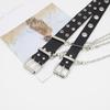 Punk Belt Feminine Eye Silver Sling Embellished Hip Hop Pu Belt Womens Belt