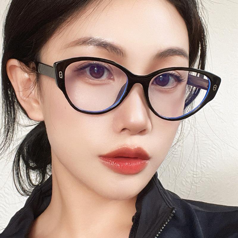 Women's Glasses, Cat-eye Frames, Anti-blue Light Glasses, Vintage Glasses Frames, Plain Glasses Frames, and Nearsighted Flat Glasses Can Be Matched