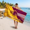Brisbane Broncos Customized Name Text Beach Towel, Soft Absorbent Towel Beach Pool Travel Personal Gift