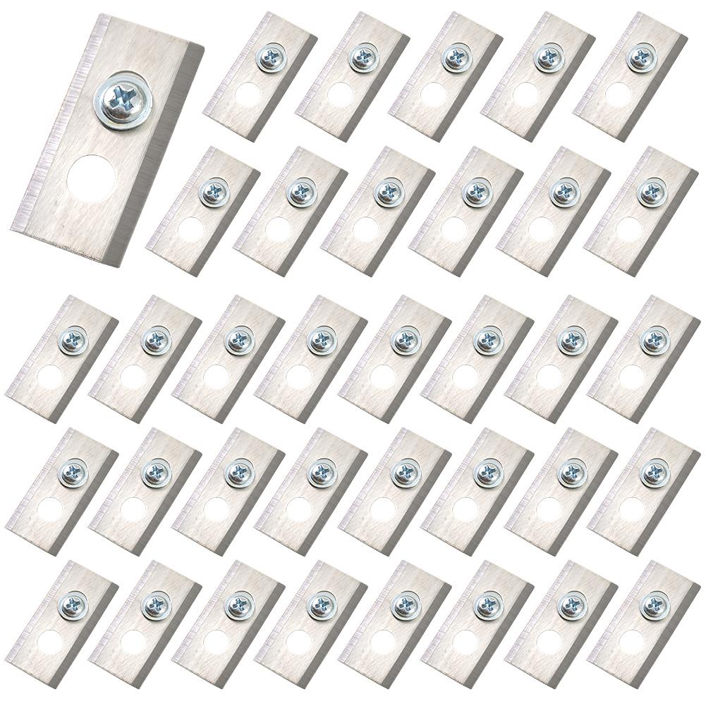 36Pcs Metal Replacement Blades with Washers & Screw Lawn Cutting Blade Stainless Steel Mower Blade Set for Mammotion Luba Robot