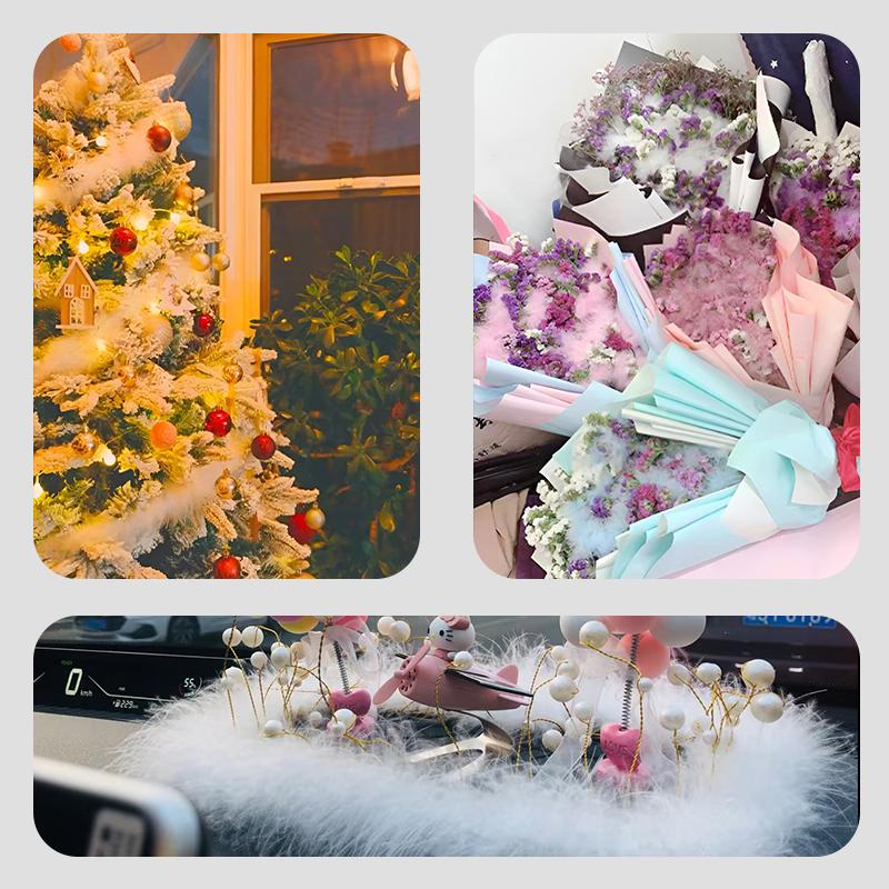 2Yard Feather Boas Turkey 1.82Meter For Crafts On Tape Ribbon Clothes Dress Hats Long Diameter 4-5cm White Black Royal Blue Trim