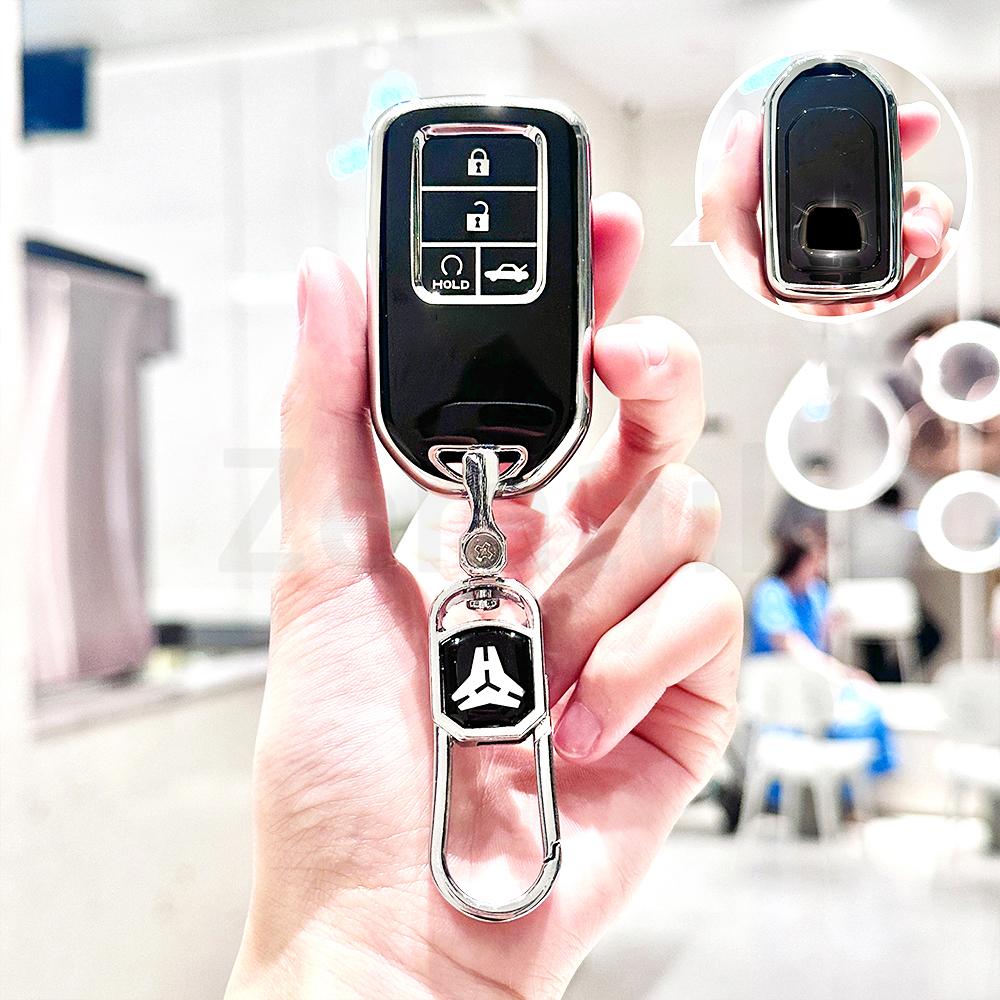 Auto Keyless For Honda Crv Xr-V Cr-V Fit Civic Accord Hr-V Hrv City Odyssey 4 Buttons Tpu Car Key Cover Case Shell Fob Holder