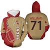 Felpa Personalizzata Football Americano Con Nome & Numero Uomo Pullover Stampato 3D Nuova in Felpe Donna Moda Harajuku Felpa