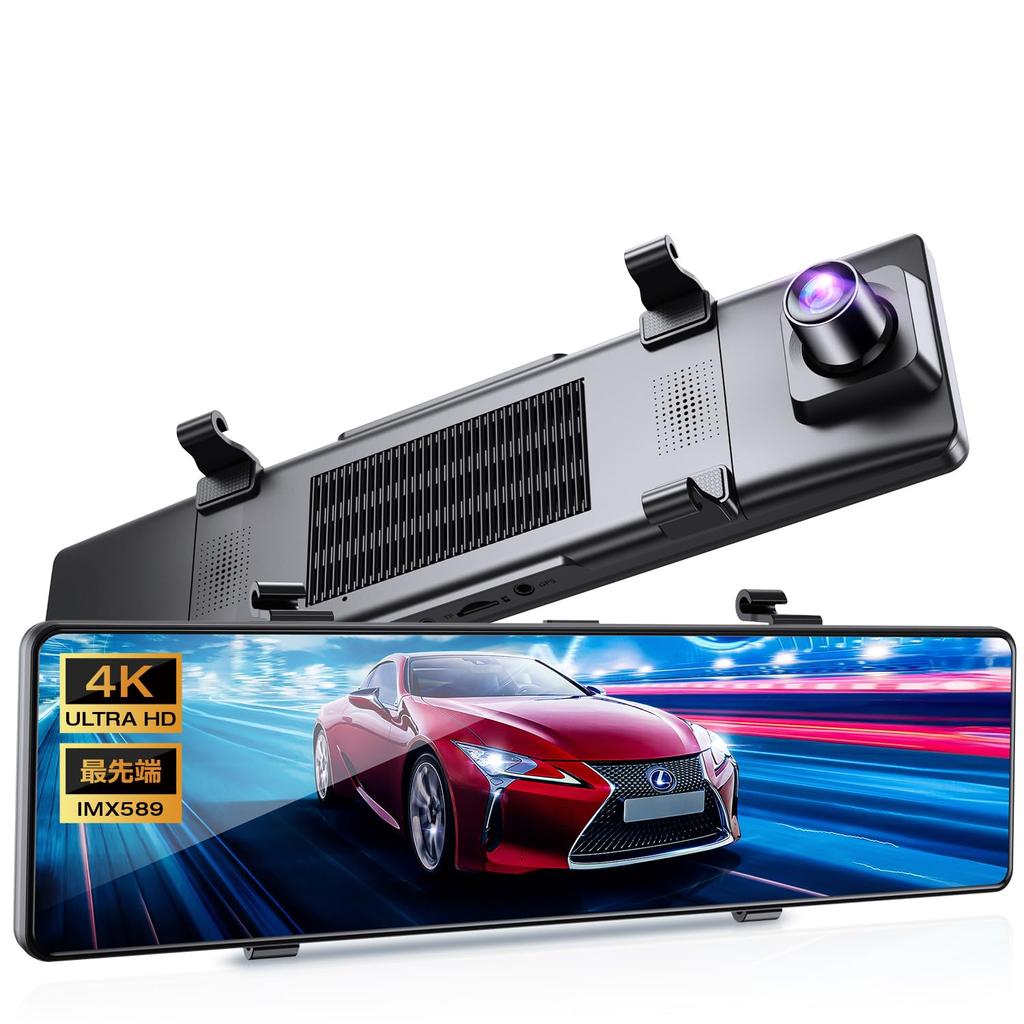 Dash Cam with IPS LCD 4K 64GB SD Card Front and Rear Recording IMX589 CMOS Image Nationwide LED Traffic Light Compatible Digital Terrestrial Noise