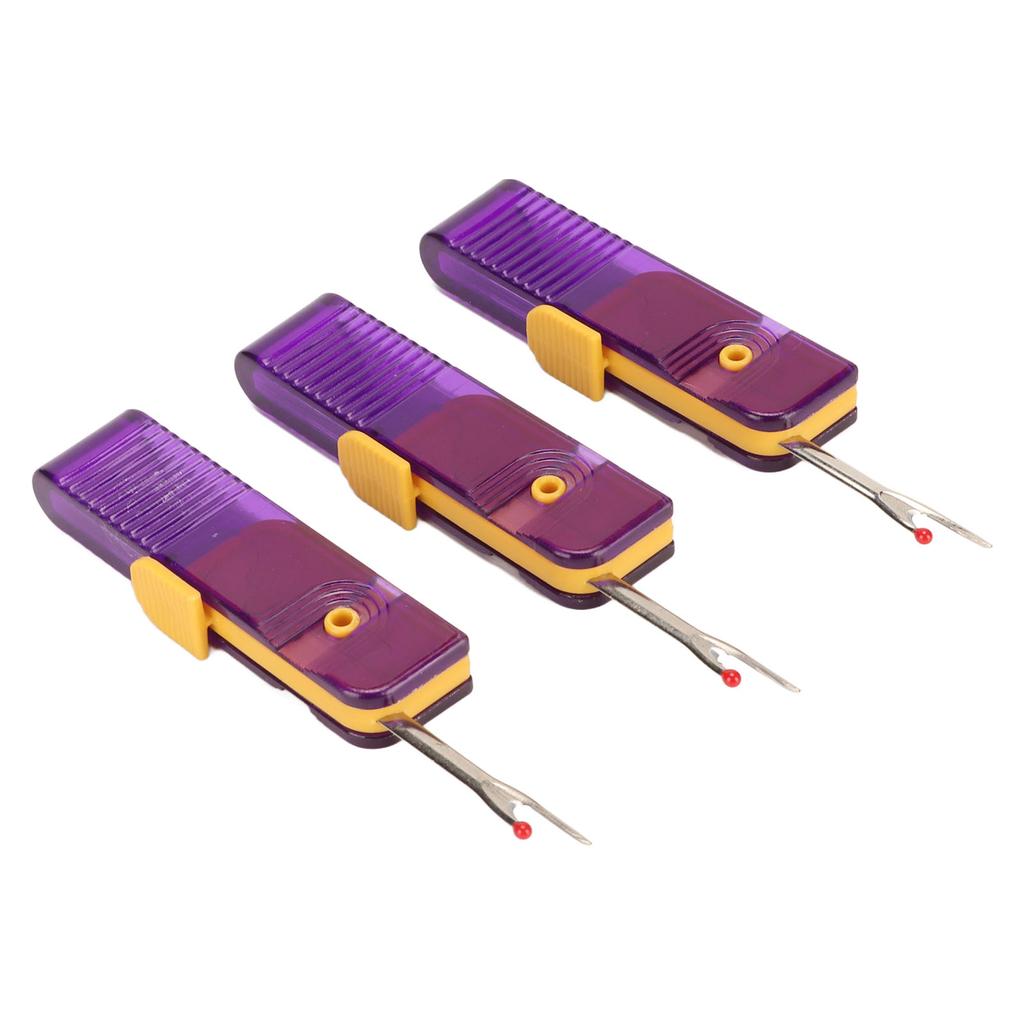 3 Pcs Seam Rippers 180 Degree Rotation Folding Purple Thread Rippers for Household Sewing DIY Crafts