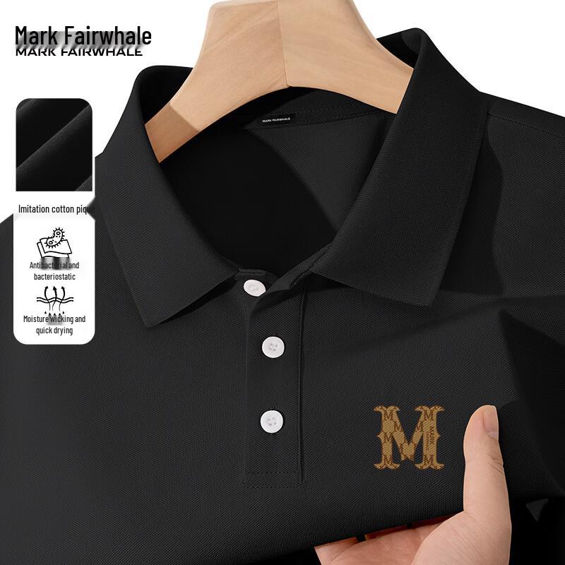 Mark Fairwhale Men s American Retro Quick-Dry Half-Sleeve Polo Shirt 4XL